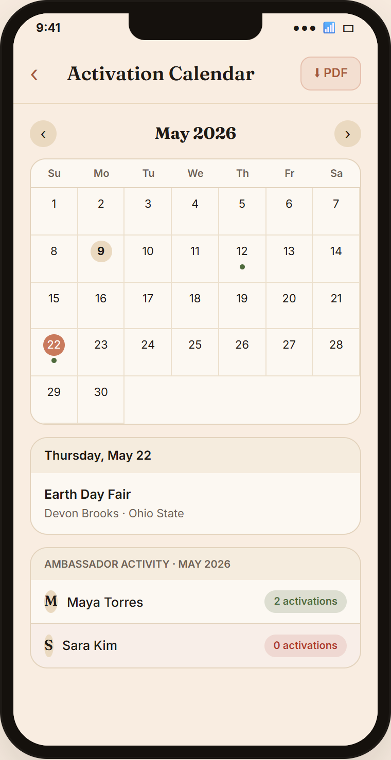 Growth Connectors activation calendar