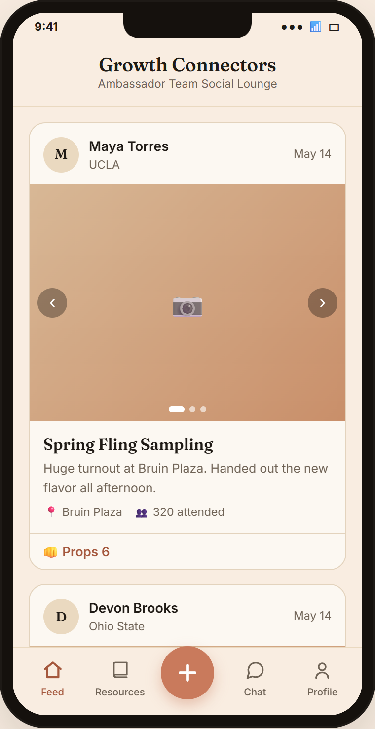 Growth Connectors activation feed